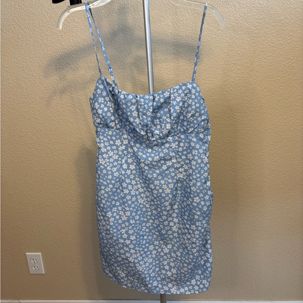 Princess Polly Y2K Coquette Blue Floral Mini Dress Sweetheart Bust US‎ 6